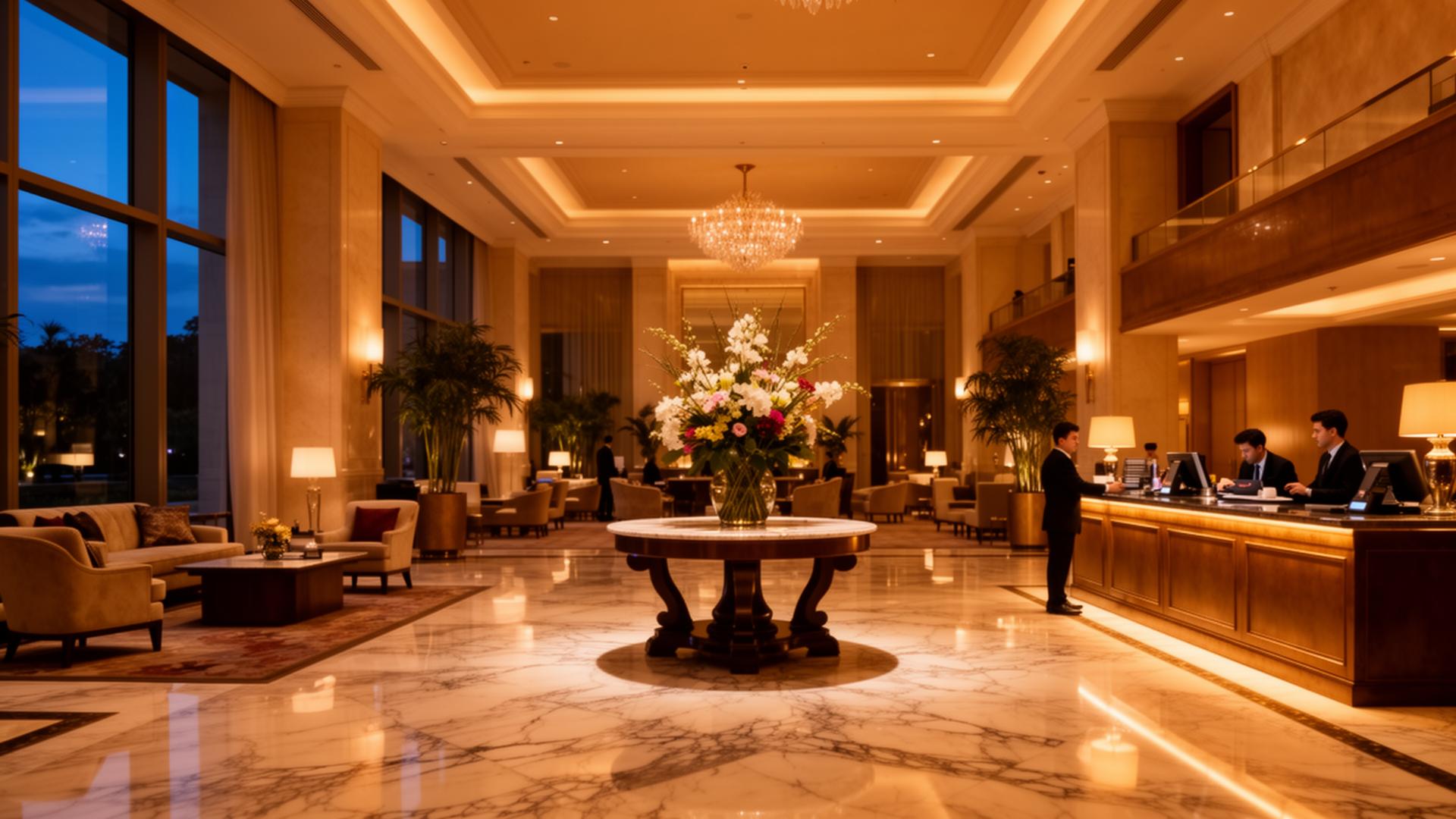 Luxury hotel lobby