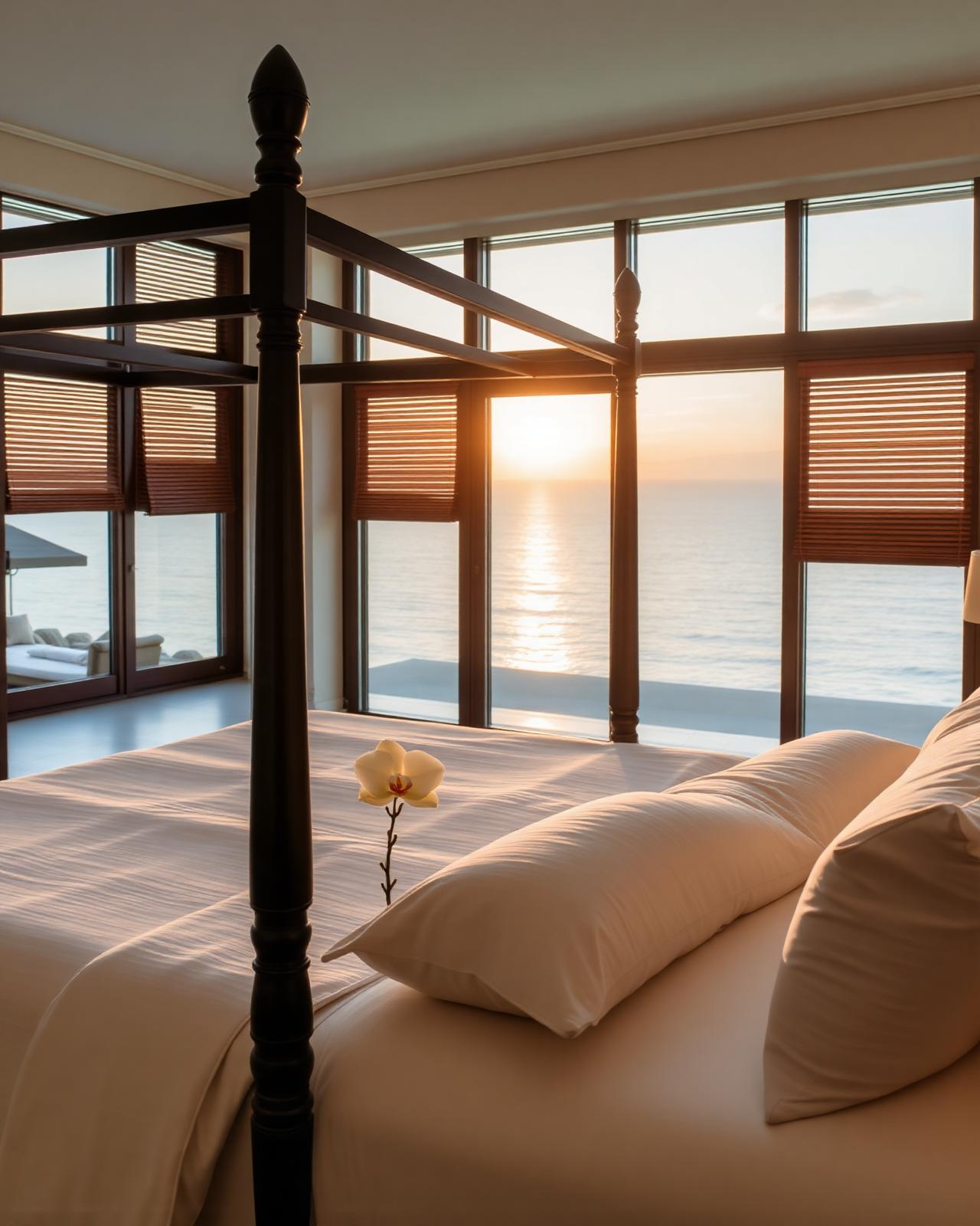 Staged villa bedroom
